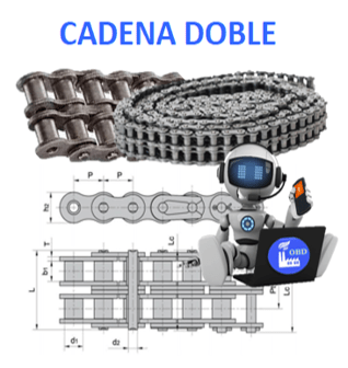 RCD20B-2 CAJA DE CADENA DOBLE ECONOMIC PASO 31.750mm ( 1.250” 1 1/4” ) LARGO 3.05MT. ( 10FT )