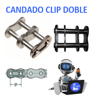CAD06B-2 CANDADO ECONOMIC PARA CADENA DOBLE DE RODILLOS PASO 9.525mm ( 0.375” 3/8” ) ( BOLSA 10 PIEZAS )