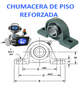 P2B-SCM-111 CHUMACERA REFORZADA DODGE DE PISO FLECHA 1 11/16” No. DE PARTE 126812