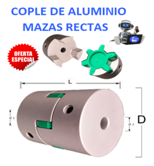 GSA40X55/8/8 COPLE  ECONOMICO DE ALUMINIO EXTERIOR D= 40mm LARGO L=55mm
