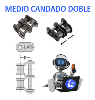 1/2CAD06B-2 MEDIO CANDADO ECONOMIC PARA CADENA DOBLE DE RODILLOS PASO 9.525mm ( 0.375” 3/8” ) ( BOLSA 10 PIEZAS )