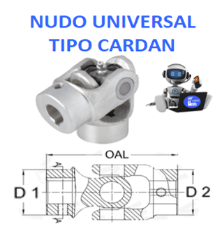 NUDO 1 UNIVERSAL ECONOMIC EXTERIOR OD 2” LARGO OAL 5” INTERIOR 1”