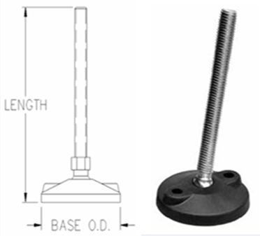 VG-505-02P12L5 NIVELADOR SISTEM PLAST ARTICULADO VASTAGO GALVANIZADO 1/2” LARGO 5” BASE PLASTICA DIAMETRO 3 1/8”