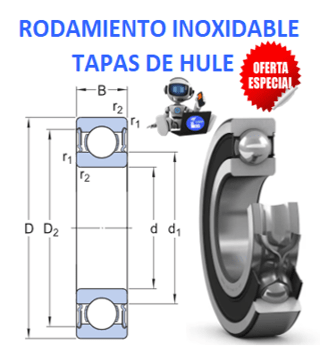 SS6205-2RS BALERO ECONOMICO ACERO INOXIDABLE d=25mm D=52mm A=15mm