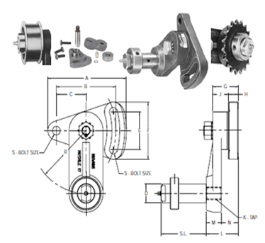 DATQ1 N5 1 1/2” TENSOR BROWNING DOBLE AJUSTE PARA POLEA O´ SPROCKETS FLECHA 1 1/2”
