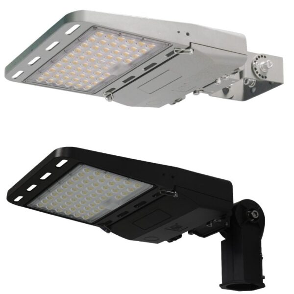 Luz LED para área tipo caja de zapatos de 150 vatios | 19972 lúmenes | 5000 K | 100-277 V | Tipo 3 | Carcasa plateada o negra